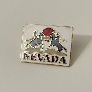 Vintage Nevada Pin Cowboys Horses